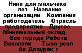 Няни для мальчика 3 лет › Название организации ­ Компания-работодатель › Отрасль предприятия ­ Другое › Минимальный оклад ­ 1 - Все города Работа » Вакансии   . Тыва респ.,Ак-Довурак г.